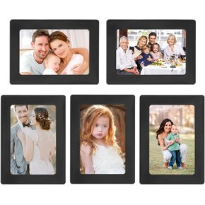 إطار صورة FYY مقاس 3.5 × 5، 5 إطارات صور مغناطيسية للثلاجة، إطارات صور مغناطيسية مناسبة للثلاجة وغسالة الأطباق والخزانة وخزانة المكتب، أفقيًا أو رأسيًا