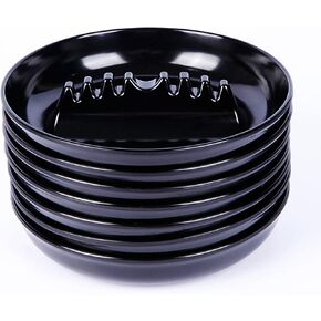 Premium Plastic Ashtray, Trash Can, Pack of 3, Round Black Large Size, for Indoor Outdoor Home Office Patio Restaurant Bar Hotel Use