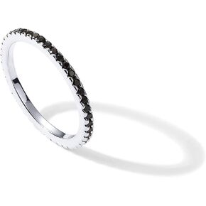 PAVOI 14K Gold Plated Sterling Silver Colored CZ Stones Stackable Ring | Simulated Diamond Eternity Bands for Women