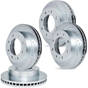 R1 Concepts Front Rear Brake Rotor Kit |Brake Rotors| Brake Disc |Drilled and Slotted WGPN2-48099