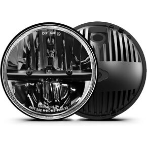 قطعتان من المصابيح الأمامية LED مقاس 7 بوصة من UNI-SHINE - معتمدة من DOT، شعاع Hi/Lo، متوافق مع Jeep Wrangler وChevy وMiata - التوصيل والتشغيل