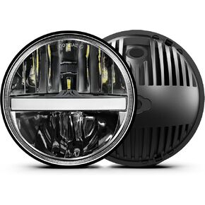 UNI-SHINE 2PCS 7-Inch LED Headlights - DOT Approved, Hi/Lo Beam, Compatible with Jeep Wrangler, Chevy, and Miata - Plug and Play