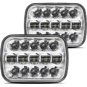 HWSTAR 110W 5x7 Led Headlights 7x6 H6054 headlight Hi/Low Sealed Beam Compatible with Jeep Wrangler YJ Cherokee XJ Ford GMC Toyota Nissan Dodge Truck Van etc Pair Black
