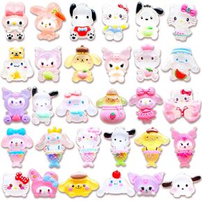 25 30PCS 3D Shoe Charms Fits for Clog Sandals Shoes Decoration, Cute Cartoon Resin Accessories Charms for Shoes