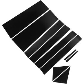 Motoforti 10 Pcs Door Cover Panel Trim Pillar Posts Exterior Door Window Anti Scratch Stickers for Dodge Grand Caravan 2008-2021 Black Long-lasting