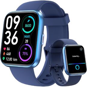 Smart Watch for Men Women Android iPhone, Alexa Built-in Fitness Watch with 1.8" LCD Screen & Bluetooth Call (Make/Answer), Heart Rate/SpO2/Sleep Monitor, 100 Sports, IP68 Waterproof Smartwatch