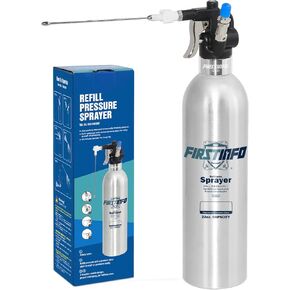 FIRSTINFO A1635 Patented Max. Pressure 110 psi 650ml Aluminum Canister Aerosol Refillable Fluid Storage Spray Can/Pneumatic Compressed Air Sprayer