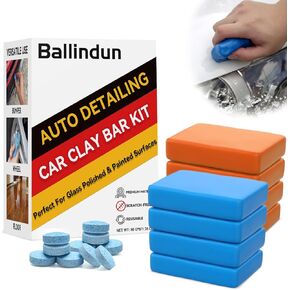 Clay Bar, 8 Pack 50g Clay Bars Auto Detailing with 10 Pack Lubricant Tablets, Magic Clay Bar Kit with Cleaning and Adsorption Power, Car Clay Bar for Detailing and Washing Dust Stains Dirt