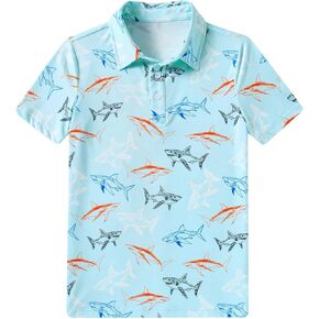 Boys Performance Polo Shirt Short Sleeve Golf Clothes for Active Casual Size 5-14