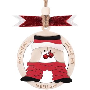 2024 Jingle My Bell Christmas Ornament, Funny and Naughty Gag Gift for Adults, Inappropriate 3D Wooden Christmas Ornament, Dirty Santa Gift, Funny Christmas Ornaments for Gift Exchange