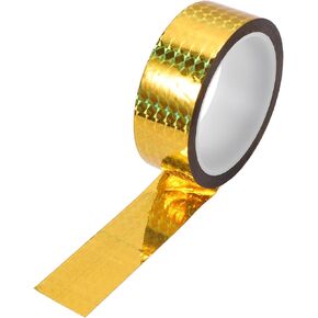 1 Roll Universal Air-Release Adhesive Pinstripe Tape Holographic Automotive Pinstriping Tape Gold Tone 1.57"x164.04ft
