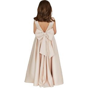 MCieloLuna Flower Girl Dresses for Wedding Bow-Knot Elegant Satin Princess First Communion Dresses