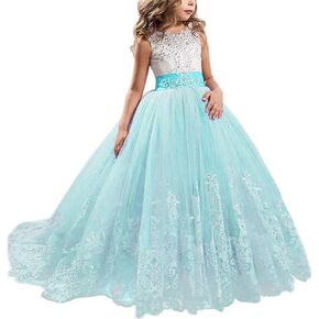 TTYAOVO Girls Embroidery Princess Dress Wedding Birthday Party Long Tail Prom Gowns in Kuwait
