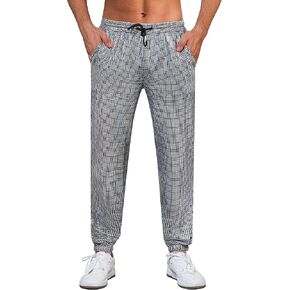 WULFUL Mens Metallic 70s Disco Costume Sequin Party Jogger Pants
