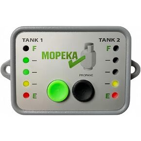 Mopeka Tank Check LED Gauge Display - New Silver Reprogrammable Model - Mounts in Dash/Control Cabinet to Provide Wireless Indicator for RV Propane Tank Levels