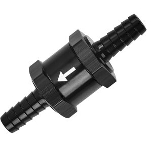 3/8" Check Valve, Brake Booster Check Valve Fuel Check Valve One Way Inline Non Return Diesel Gasoline for Air Fuel Oil Diesel Gas E85 or Other Liquid Petrol Diesel Water Aluminium Silve(10mm)