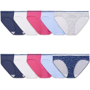 Fruit of the Loom Women's Eversoft Cotton Hipster Underwear, Tag Free & Breathable, Available in Plus Size