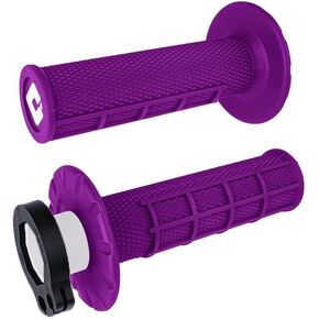 ODI MX V2 Lock-On Half Waffle Grip - Purple Motocross/Enduro