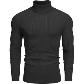 COOFANDY Mens Knitted Turtleneck Long Sleeve Turtle Neck Ribbed Pullover Sweater Thermal Casual High Neck in Saudi Arabia