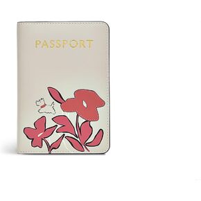 RADLEY London - Bloom and Grow - Passport Cover, Travel Essentials for Women, Card and Passport Anti Theft Wallet, Sized to Fit All Standard Passports (Pumice)