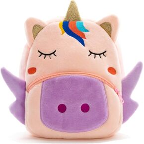 NICE CHOICE Cute Toddler Backpack Toddler Bag Plush Animal Cartoon Mini Travel Bag for Baby Girl Boy 2-6 Years(Pink Butterfly)