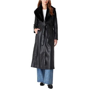 [BLANKNYC] Womens Trench Coat With Faux Fur Collar Detail