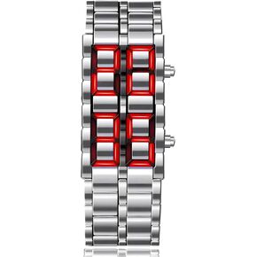 Fashion Full Metal Digital Lava Wrist Watch Men LED Display Watches Gifts for Male Famale Sport Creative Watch