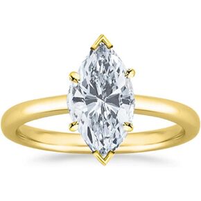 1 Carat GIA Certified 18K White Gold Solitaire Marquise Cut Diamond Engagement Ring (1 Ct G-H Color, VS1-VS2 Clarity)