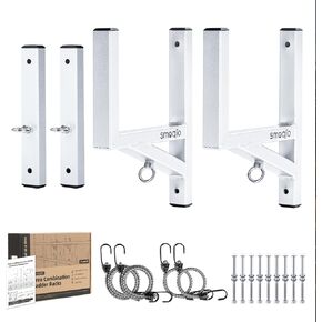Trailer Ladder Rack, 4 Racks Enclosed Trailer Ladder Rack 400lb Load Black Aluminum, Cargo Trailer Ladder Rack Side Mount Utility for Side Wall