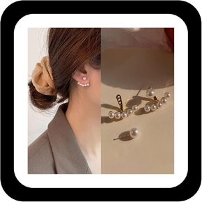 Pearl Front Back Earrings Small Pearl Ear Jacket Earrings Bridesmaid Wedding Pearl Stud Earrings Hypoallergenic Statement Earrings Jewelry for Women
