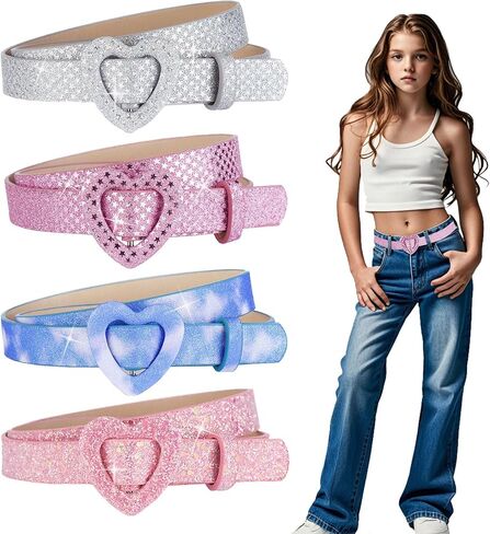 4 Pack Children's Leather Belt Girl Belt Size 6-12 Girl Dress Pants Jeans in Saudi Arabia
