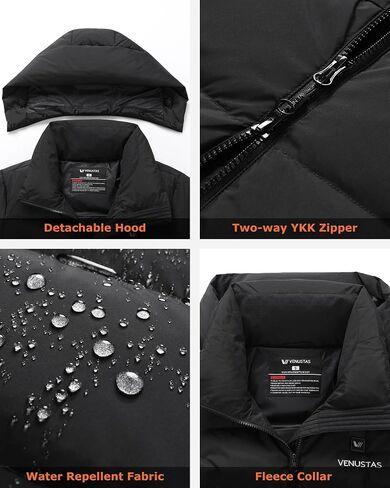 Venustas Women's Maxi-Length Recycled Heated Down Jacket Heated Hand Warmer Pouch, up to 15-Hour Runtime in Saudi Arabia