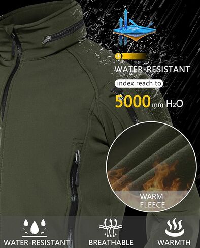 TACVASEN Men's Special Ops Military Jacket Water Resistant Windproof Tactical Winter Zip Up Rain Coat Hunting Outdoors in Saudi Arabia