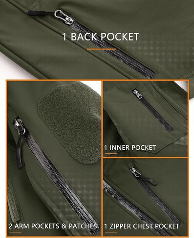 TACVASEN Men's Special Ops Military Jacket Water Resistant Windproof Tactical Winter Zip Up Rain Coat Hunting Outdoors in Saudi Arabia
