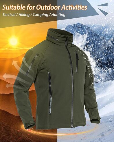 TACVASEN Men's Special Ops Military Jacket Water Resistant Windproof Tactical Winter Zip Up Rain Coat Hunting Outdoors in Saudi Arabia