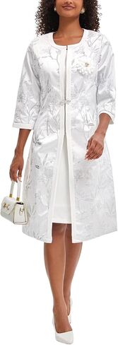 Women's Elegant 2 Piece Dress Church Suits with Exquisite Jacquard Embroidery Long Jacket for Wedding Party Evening Dress in Saudi Arabia