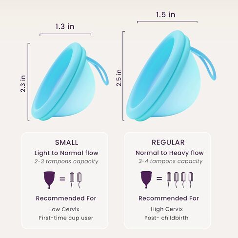 قرص الدورة الشهرية القابل لإعادة الاستخدام من Ecoblossom - كوب الدورة الشهرية - قرص الدورة الشهرية الناعم للنساء مصمم بكوب الدورة الشهرية المرن من السيليكون الطبي (أسود) in Saudi Arabia
