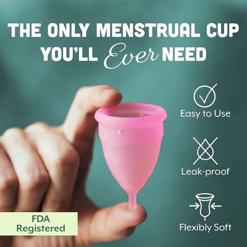 Dutchess Menstrual Cup - Reusable, Soft, Medical-Grade Silicone Period Cups - Easy to Clean Tampon and Pad Alternative, Pink & Purple, Small, Pack of 2 in Saudi Arabia