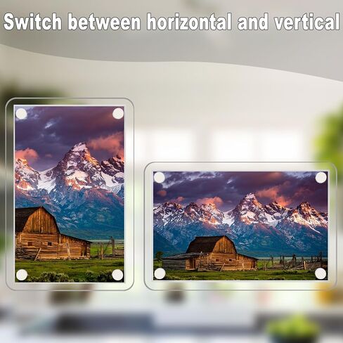 HELPLEX Acrylic Fridge Magnetic Frame, 12 Pack Polaroid Magnet Frame 2.36 x 3.54 Inch Double Sided Refrigerator Magnet Picture Frame for Fujifilm Instax Mini, Clear Photo Display Frames in Saudi Arabia