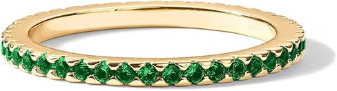 PAVOI 14K Gold Plated Sterling Silver Colored CZ Stones Stackable Ring | Simulated Diamond Eternity Bands for Women in Saudi Arabia