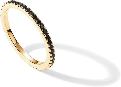 PAVOI 14K Gold Plated Sterling Silver Colored CZ Stones Stackable Ring | Simulated Diamond Eternity Bands for Women in Saudi Arabia