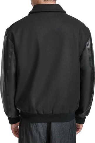 Champion Mens Letterman Varsity Bomber Zipper Closure Jacket With Faux Leather Sleeves in Saudi Arabia