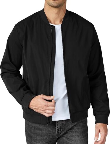 COOFANDY Men's Bomber Jacket Lightweight Casual Stylish Light Flight Jacket Windbreaker Varsity Jackets in Saudi Arabia
