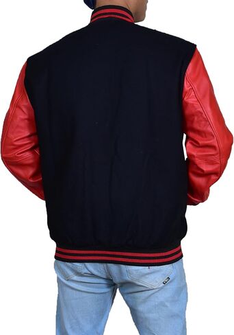 Mens Hotline Miami Varsity Letterman Fashion Wool Bomber Slim Fit Casual Warm Boys College Baseball Jacket in Kuwait