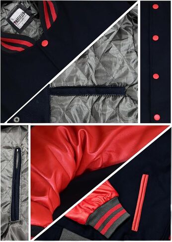 Mens Hotline Miami Varsity Letterman Fashion Wool Bomber Slim Fit Casual Warm Boys College Baseball Jacket in Kuwait