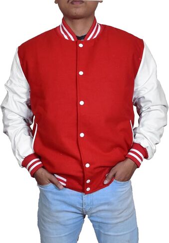 Mens Hotline Miami Varsity Letterman Fashion Wool Bomber Slim Fit Casual Warm Boys College Baseball Jacket in Kuwait