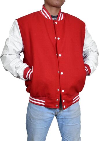 Mens Hotline Miami Varsity Letterman Fashion Wool Bomber Slim Fit Casual Warm Boys College Baseball Jacket in Kuwait