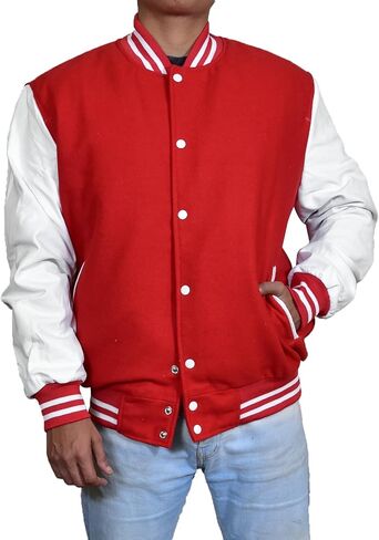 Mens Hotline Miami Varsity Letterman Fashion Wool Bomber Slim Fit Casual Warm Boys College Baseball Jacket in Kuwait