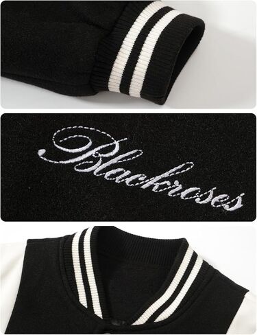 Men's Color Block Leather Letter Graphic Varsity Jackets Letterman Baseball Bomber Jackets Unisex Streetwear Coats in Saudi Arabia