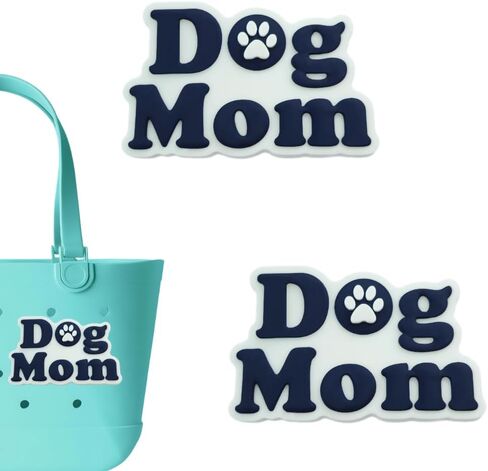 Dog Mom Charms for Bogg Bag - Set of 2 PVC Rubber Inserts, Compatible with Bogg Bag Accessories, Beach Bag Charms Inserts Accessories for Women Girls (2) in Saudi Arabia